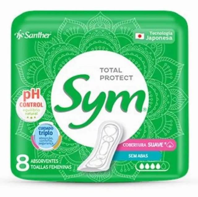 Imagem do produto ABSORVENTE DIÁRIO SYM SEM ABAS SUAVE 360º | COM 8 UNIDADES