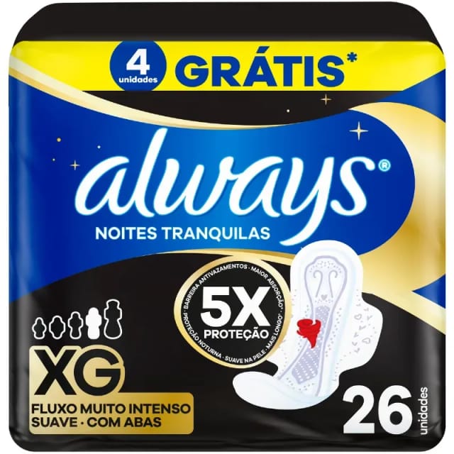 Imagem do produto ABS.ALWAYS XG SUAVE NOTURNO C/AB C/26UN LMPM