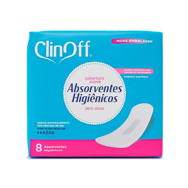 Imagem do produto ABSORVENTE DIÁRIO CLIN OFF SEM ABAS SUPER FRESH SUAVE | COM 8 UNIDADES