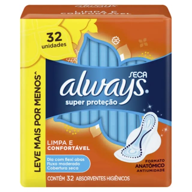 Imagem do produto ABS.ALWAYS P SECA C/AB C/32UN LMPM