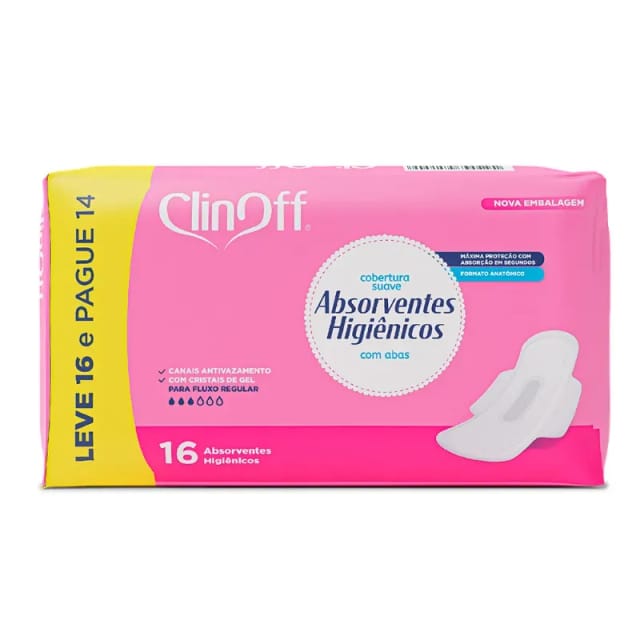 Imagem do produto ABSORVENTE DIÁRIO CLIN OFF COM ABAS PROMOCIONAL SUAVE | LEVE 16 PAGUE 14 UNIDADES