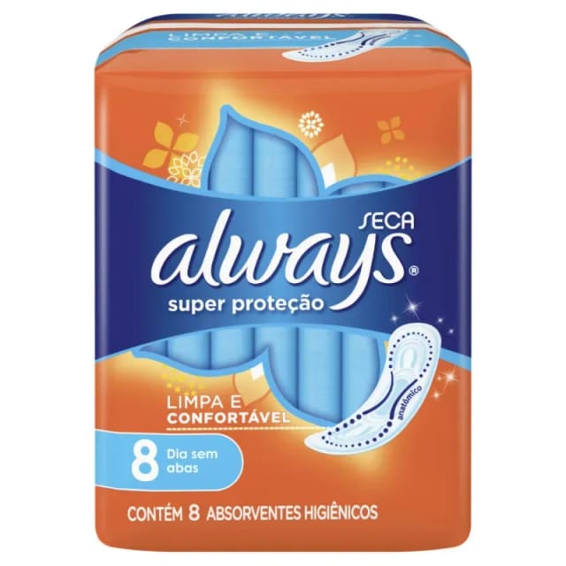 Imagem do produto ABSORVENTE DIÁRIO ALWAYS SEM ABAS SUPER PROTEÇÃO SECA | COM 8 UNIDADES