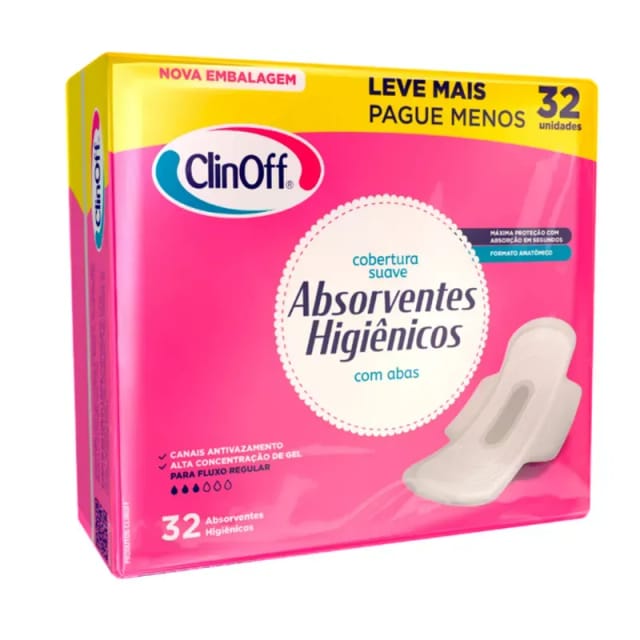 Imagem do produto ABSORVENTE DIÁRIO CLIN OFF COM ABAS SUAVE | COM 32 UNIDADES LEVE MAIS PAGUE MENOS