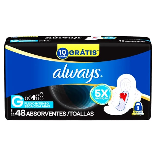Imagem do produto ABSORVENTE ALWAYS SECA NOTURNO COM ABAS LEVE 48 PAGUE 40
