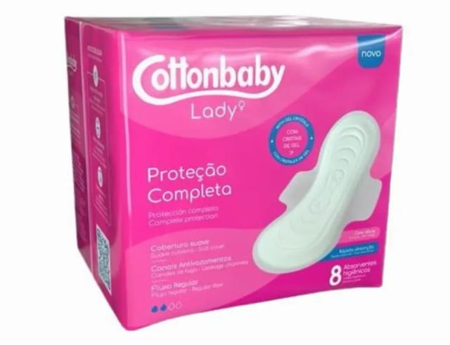 Imagem do produto ABSORVENTE COTTOBABY LADY SUAVE COM ABA 8 UNIDADES