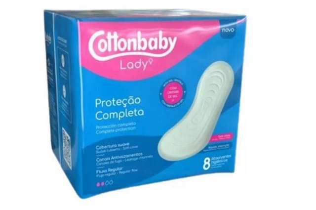 Imagem do produto ABSORVENTE COTTONBABY LADY SUAVE SEM ABA 8 UNIDADES