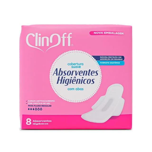 Imagem do produto ABSORVENTE DIÁRIO CLIN OFF COM ABAS SUPER FRESH SUAVE | COM 8 UNIDADES
